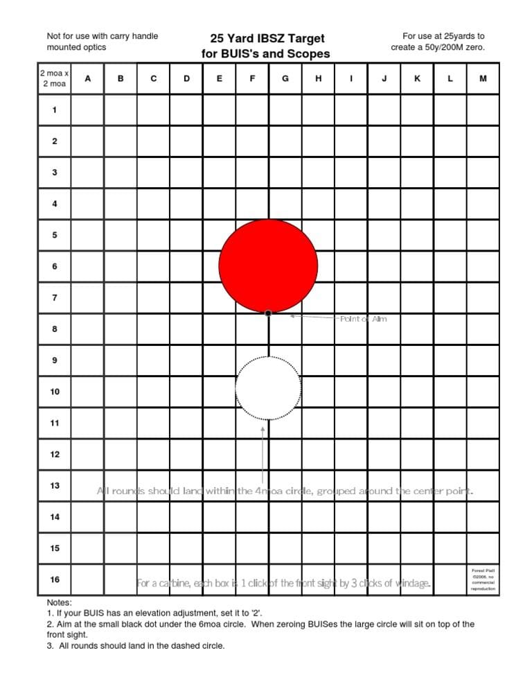 Free Printable 25 Yard Zero Target