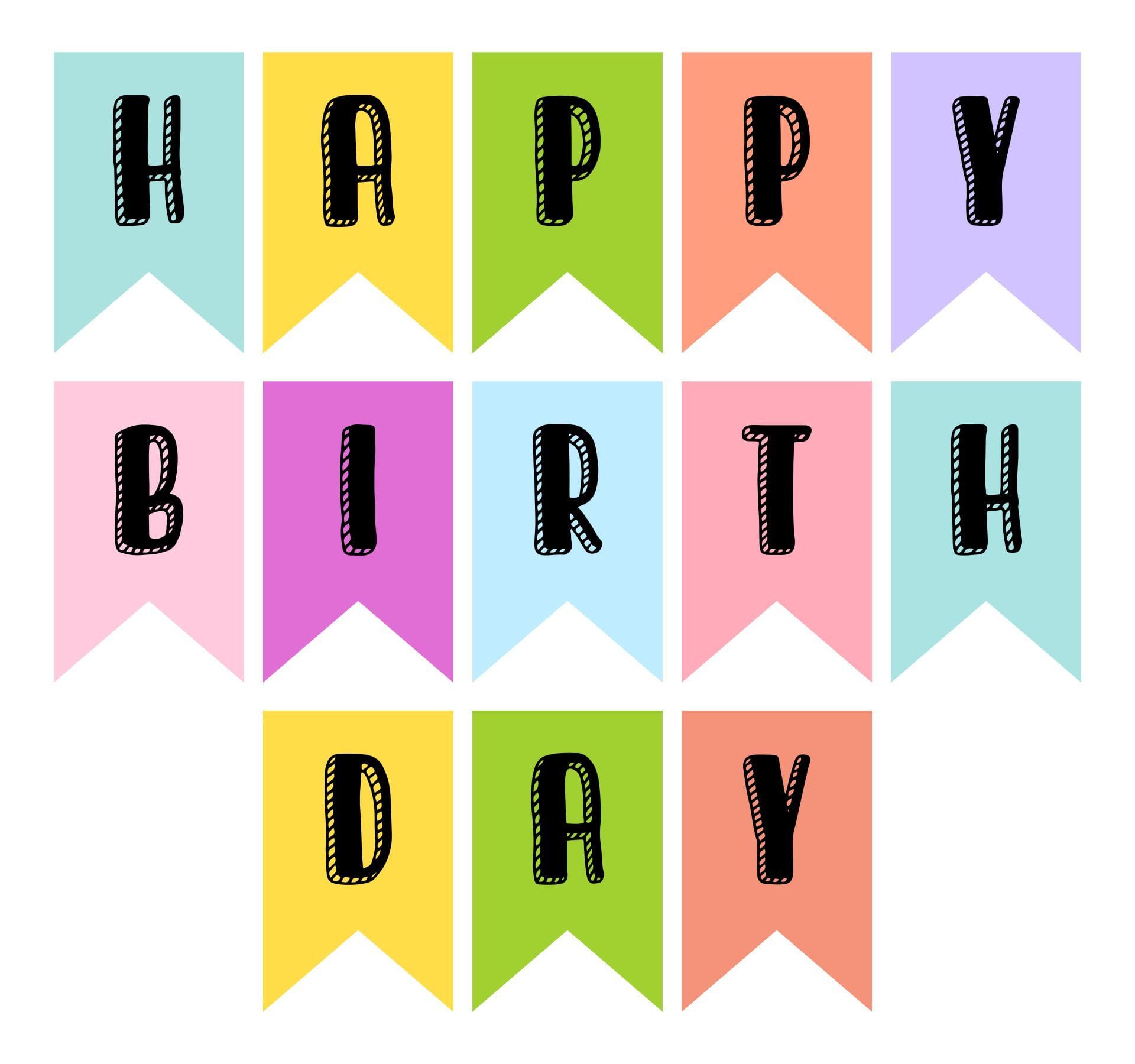 Free Printable Birthday Banner Pdf