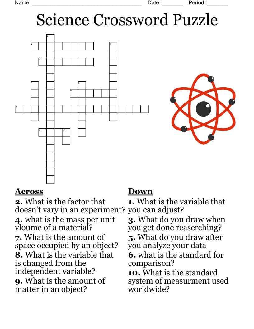 Free Printable Science Puzzles