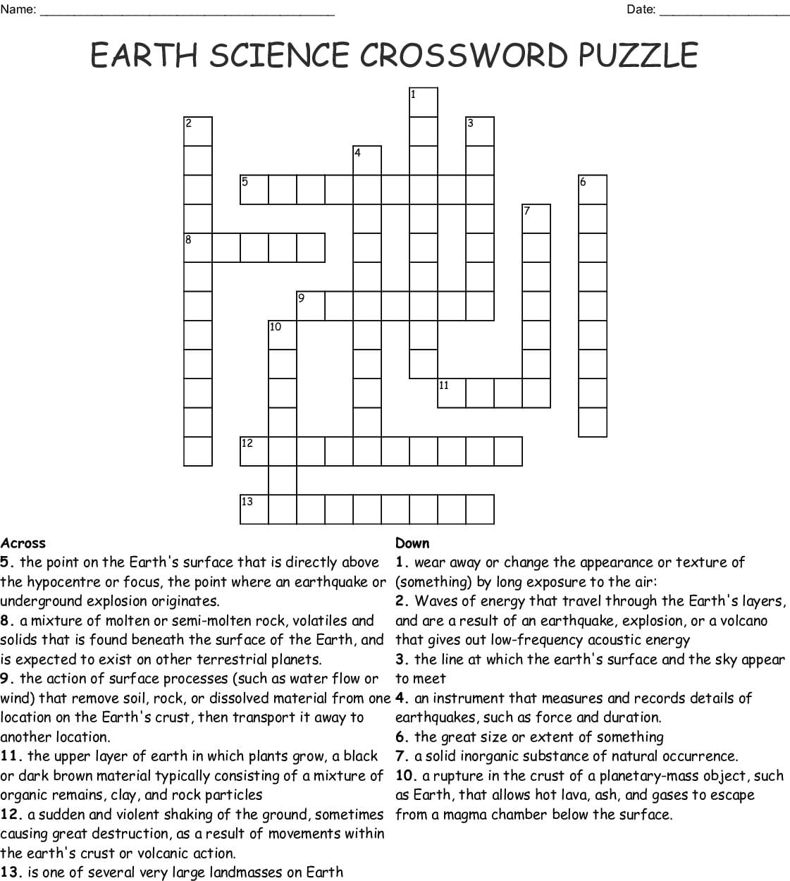 Free Printable Science Word Search Puzzles