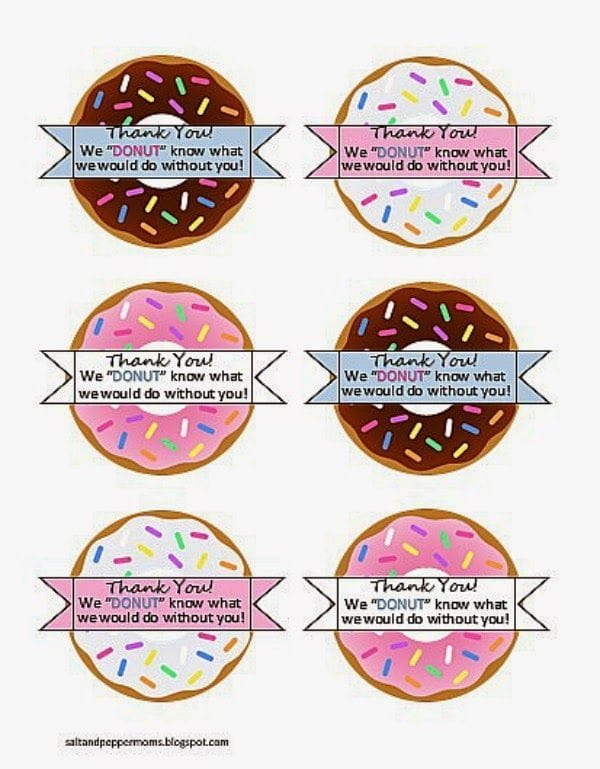 Donut Teacher Appreciation Free Printable