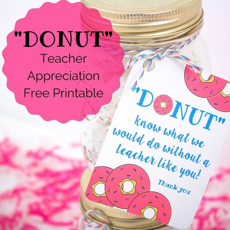 Donut Teacher Appreciation Free Printable