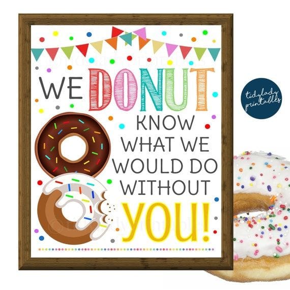 Donut Teacher Appreciation Free Printable