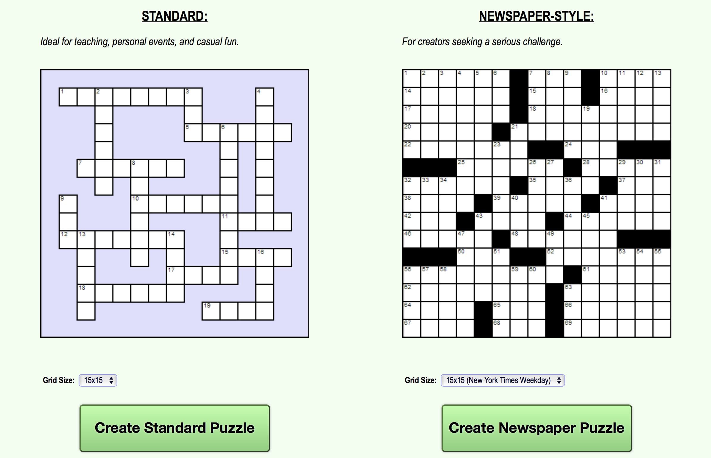 Make Your Own Printable Crossword Puzzle