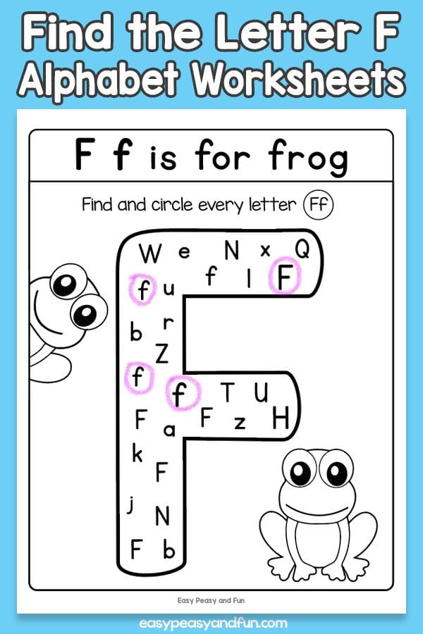 Printable letter F tracing worksheets for preschool