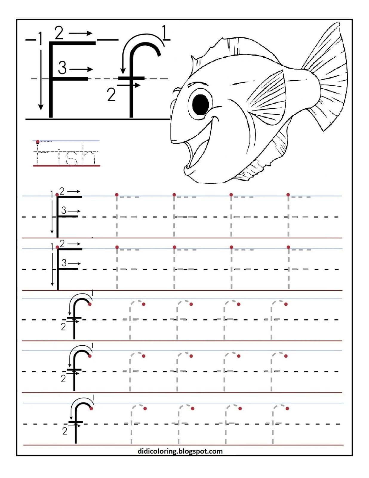 Letter F Printable Worksheets