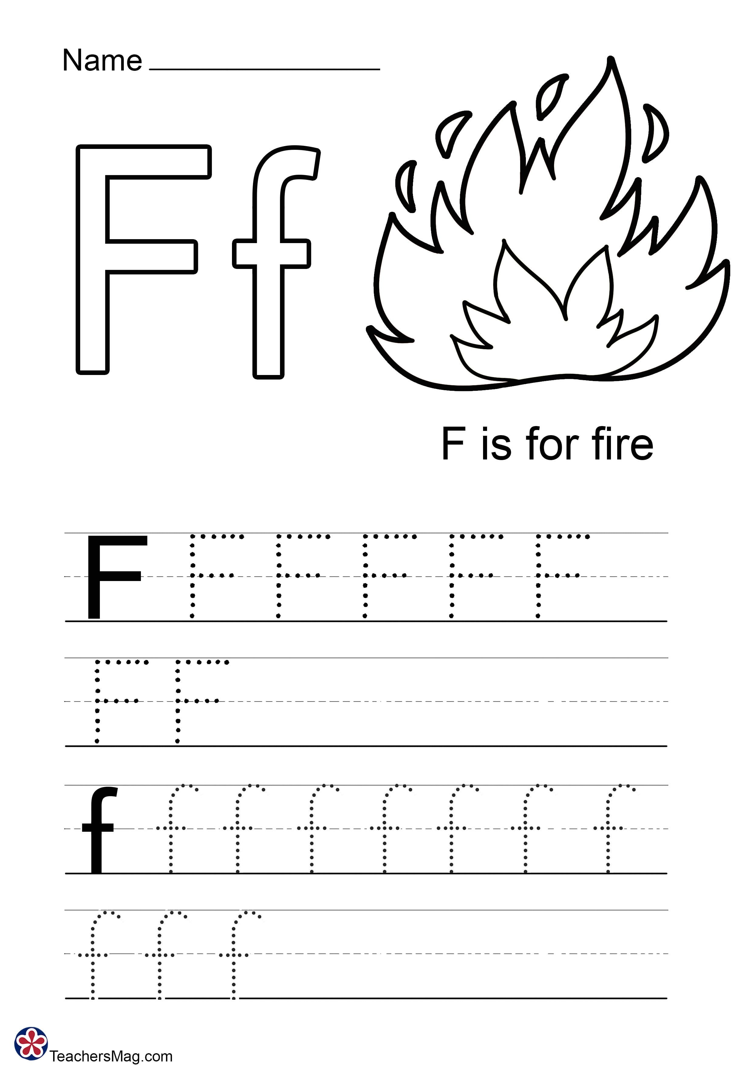 Letter F Worksheets