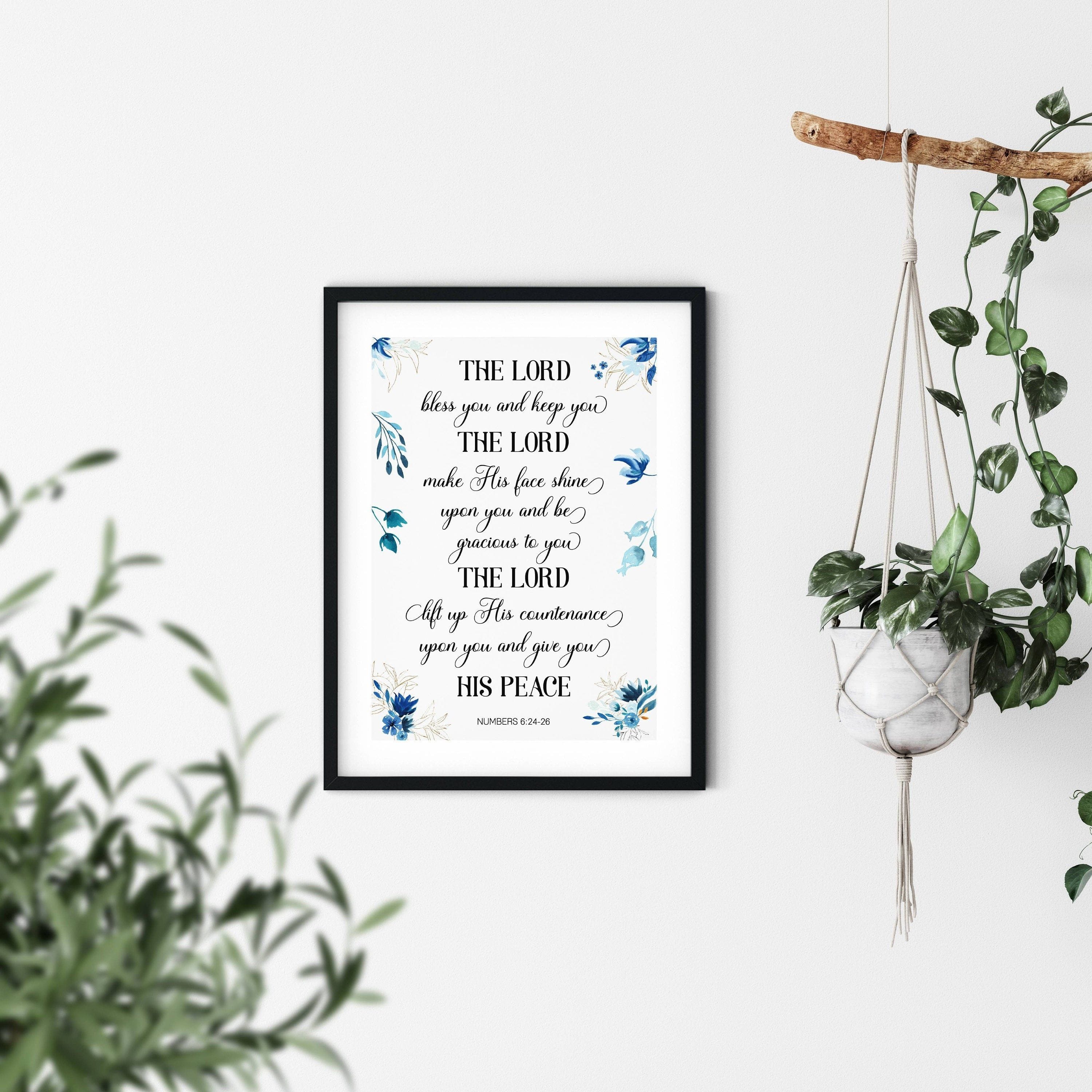 The LORD Bless Numbers 6 Printable Wall Art