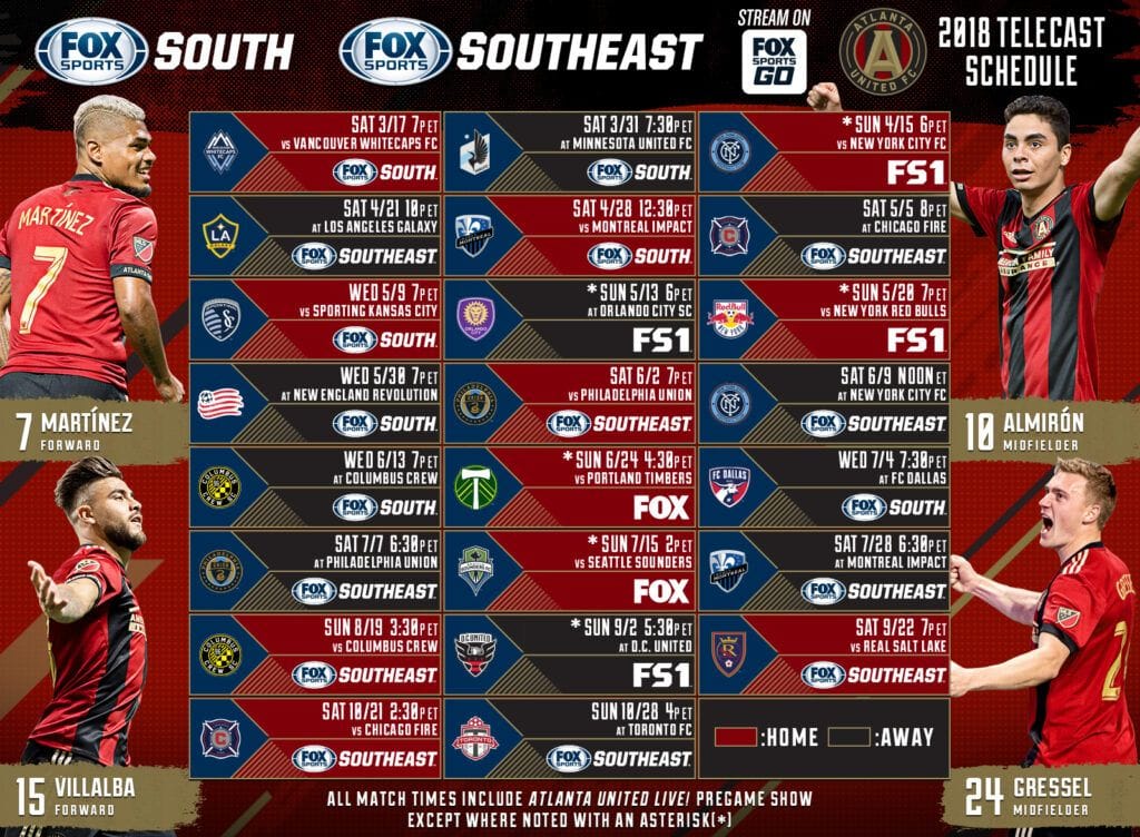 Printable Atlanta United Schedule