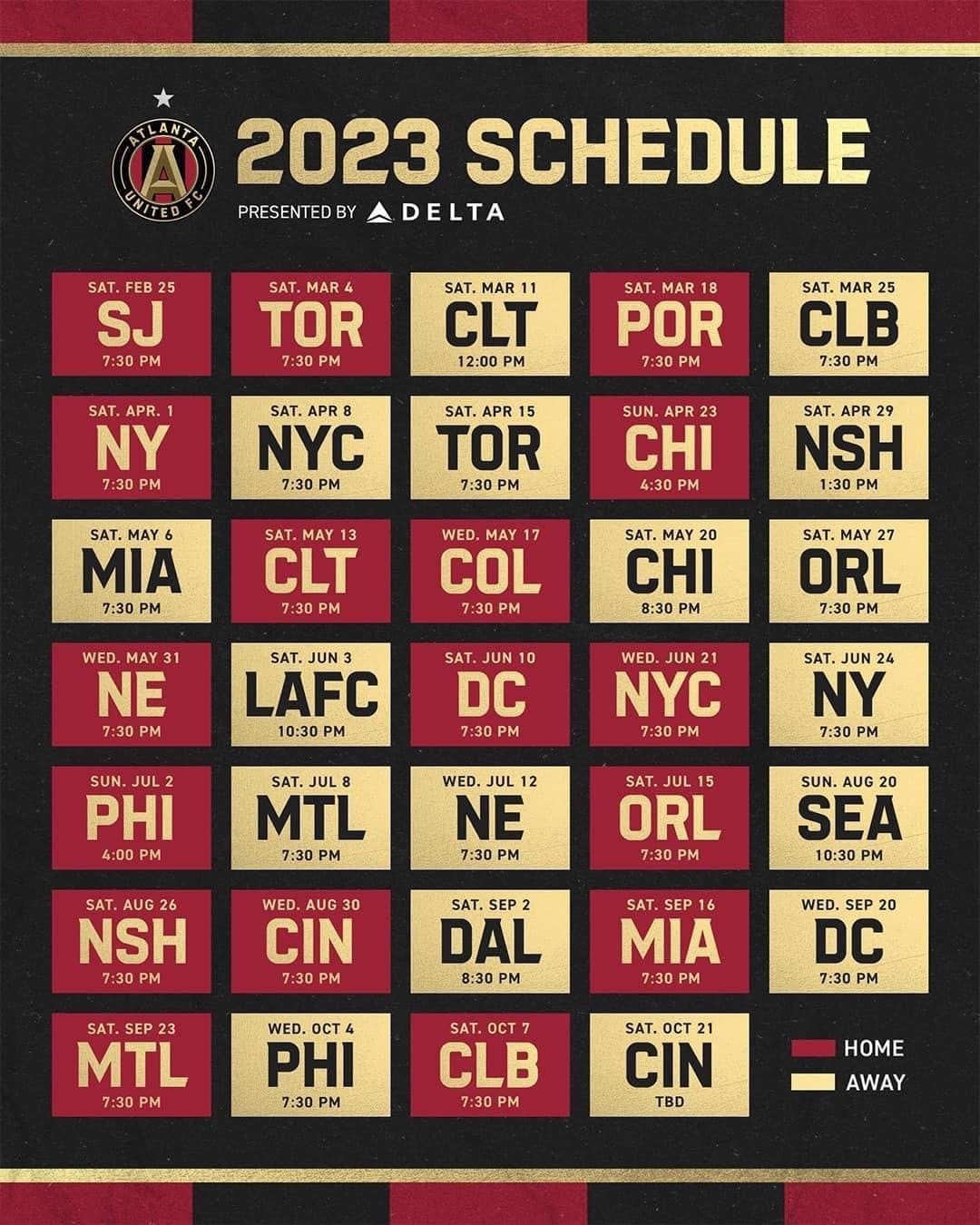 Atlanta United Releases 2022 Schedule