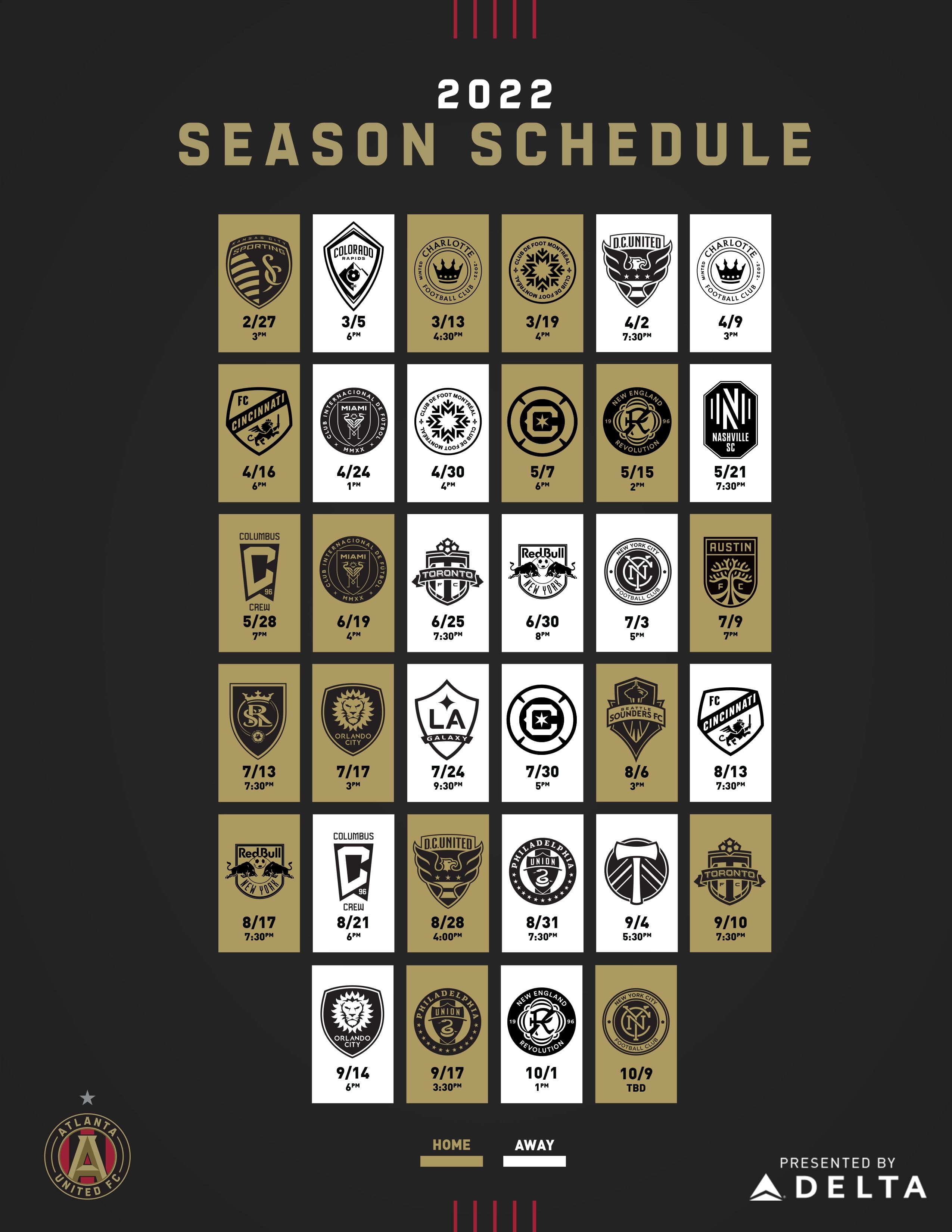 Printable2024 Atlanta United FC Soccer Schedule