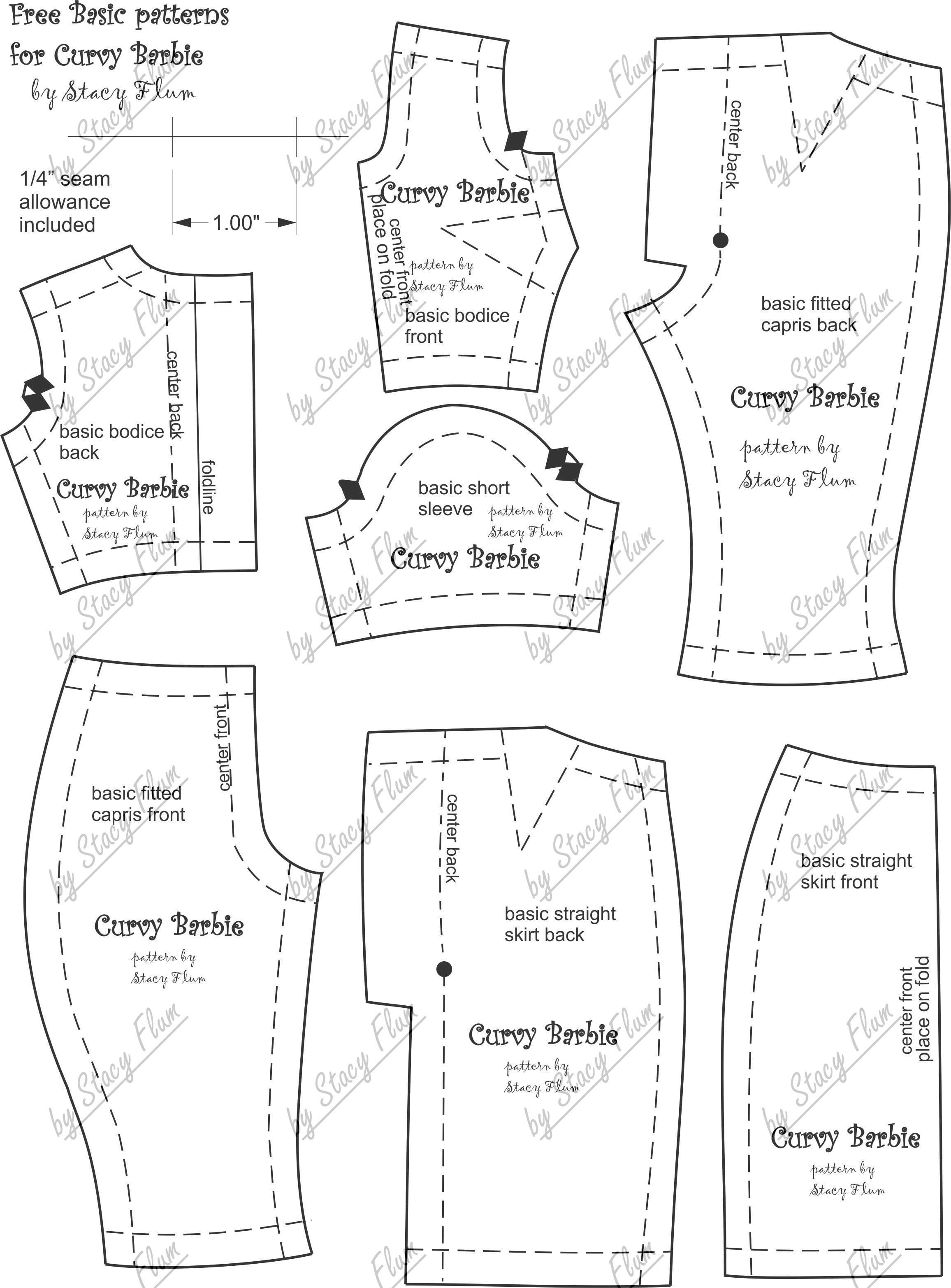 Beginner Printable Barbie Clothes Patterns