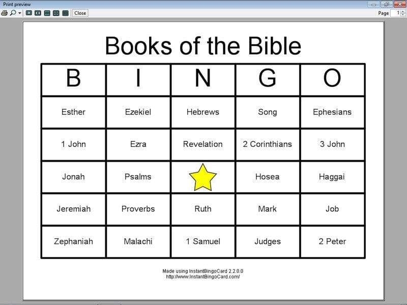 Bible Bingo is a fun