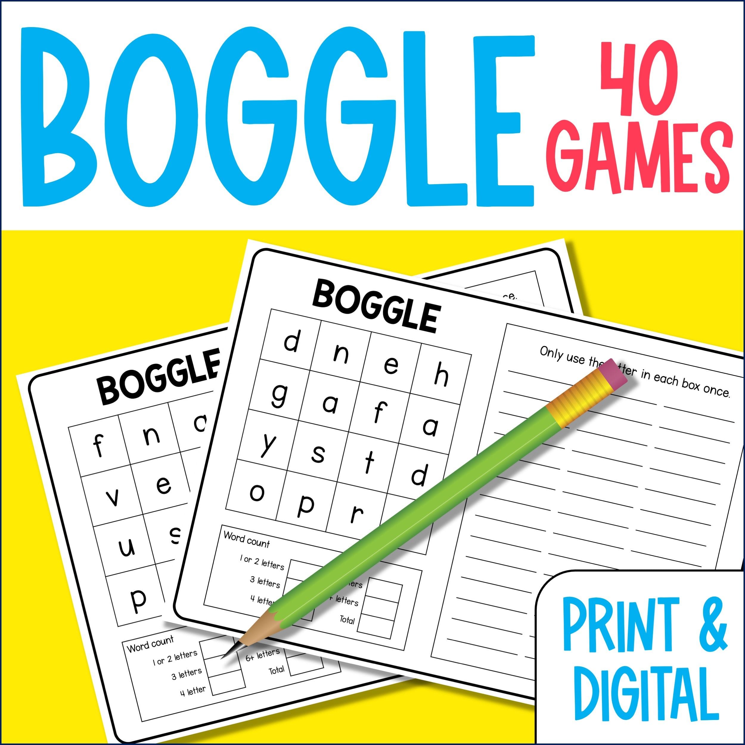 Free Printable Boggle Worksheets [PDF]