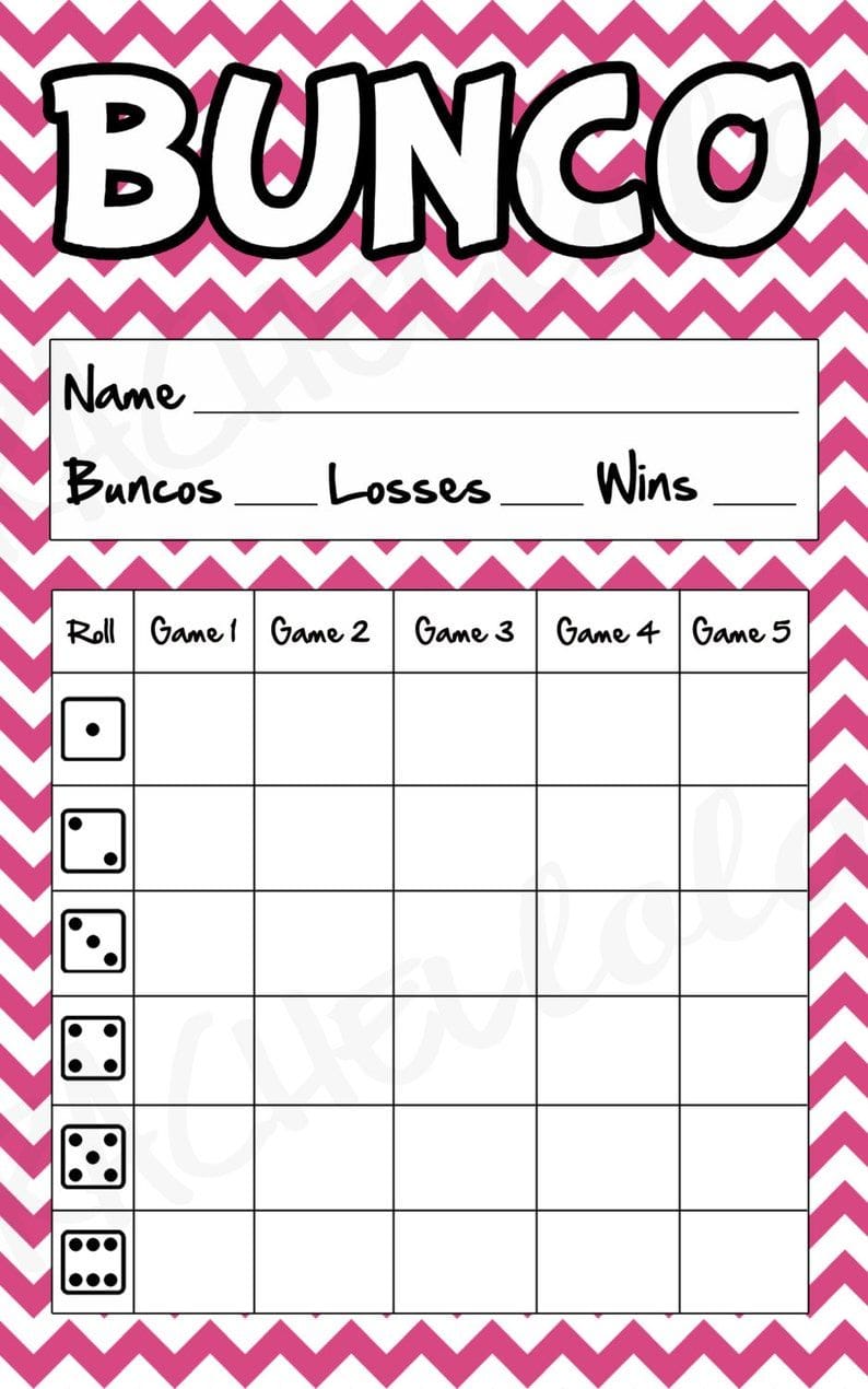 Bunco Score Sheets Free Printable Templates Available