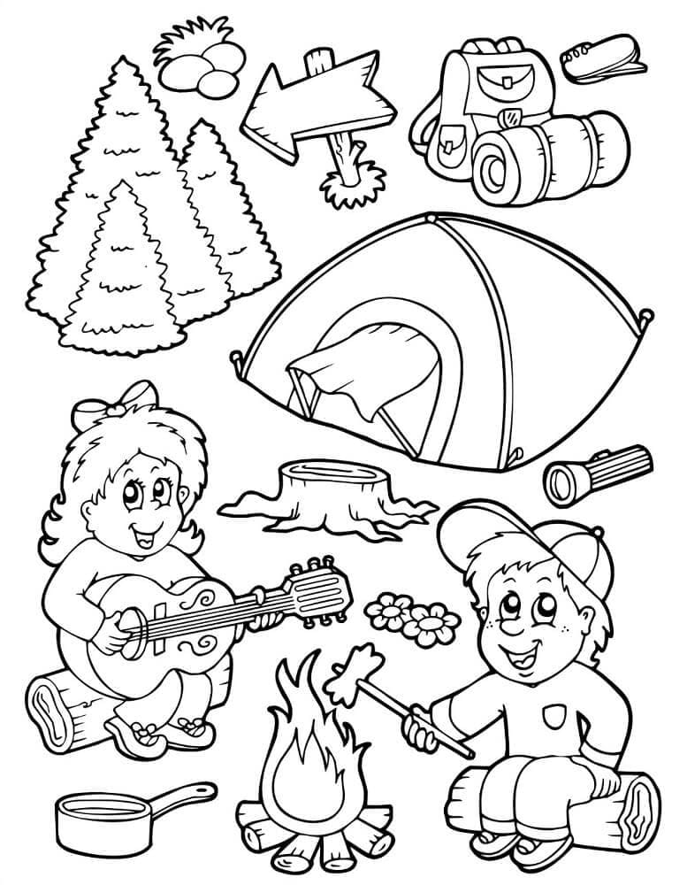 Camping Coloring Pages for Families: Fun Free Printable Coloring