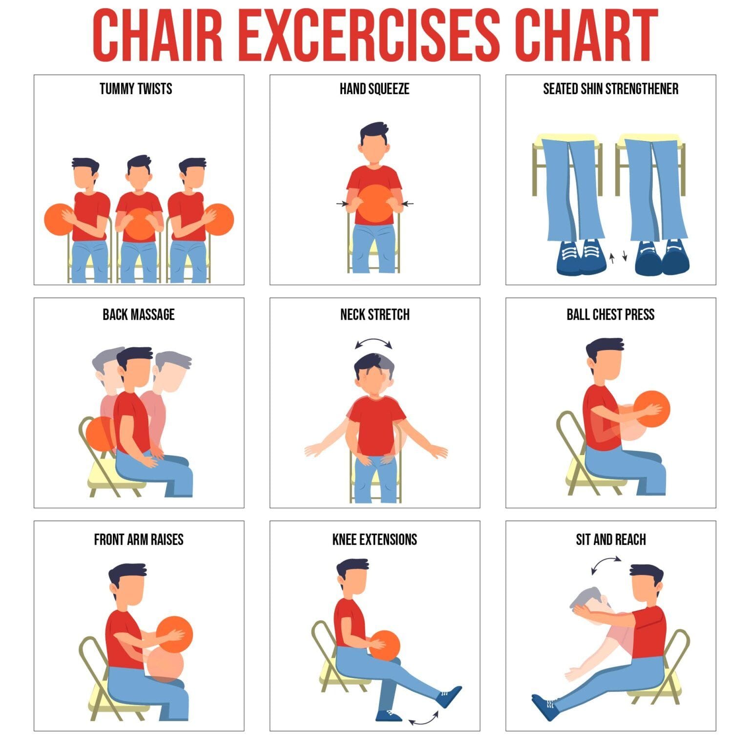 Printable Chair Gym Exercises