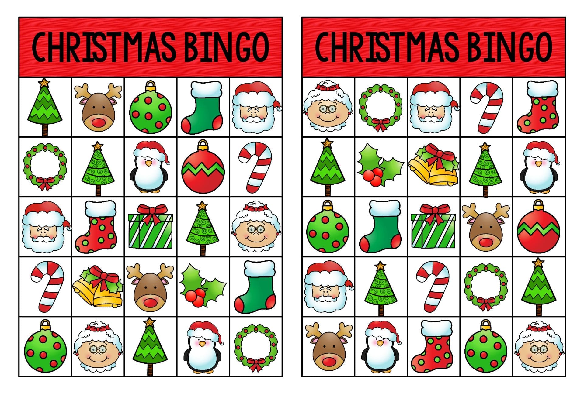 Free Printable Christmas Bingo