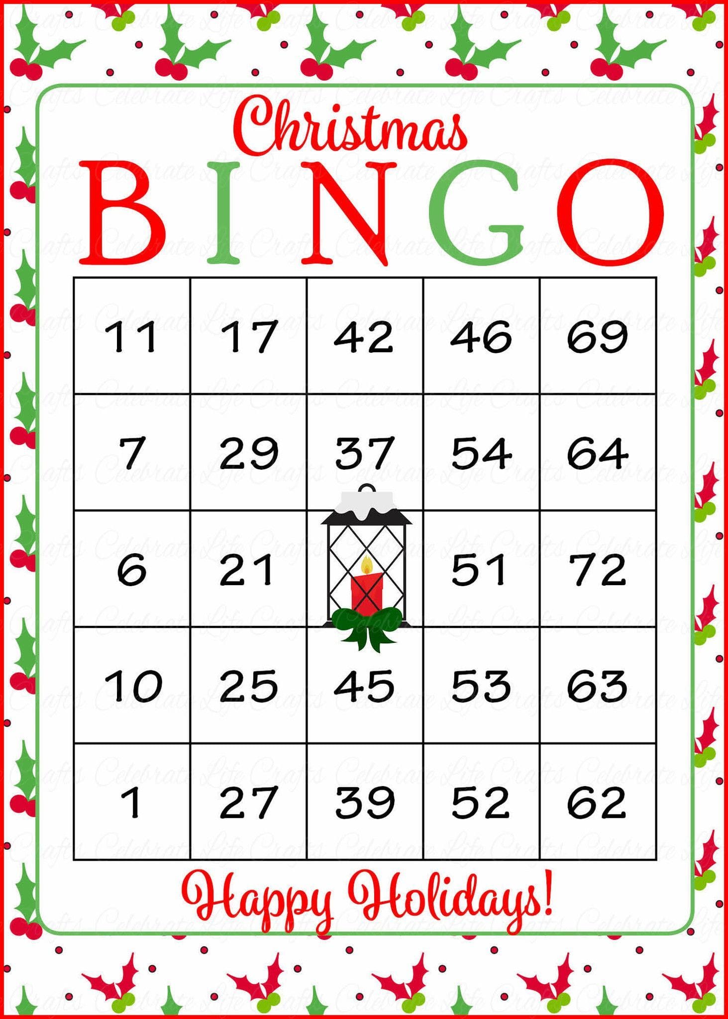 Christmas bingo free printable game for family fun