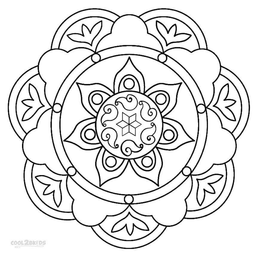 Printable Rangoli Coloring Pages For Kids