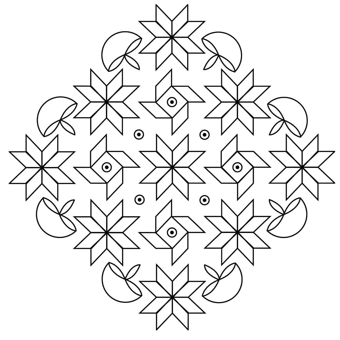 Rangoli Designs Coloring Pages Printable Coloring Pages