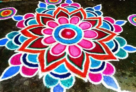 Happy Diwali 2023 Rangoli Easy Designs Patterns with Flowers Images