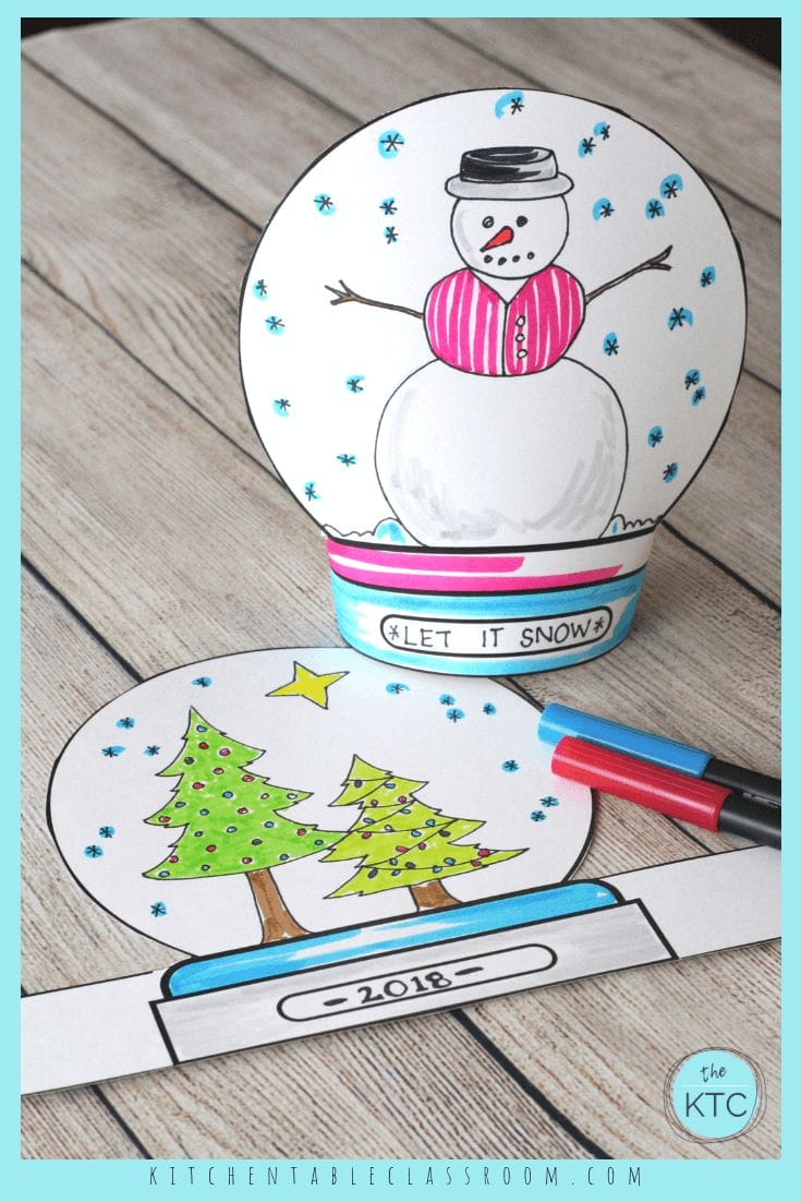 This fun snow globe craft starts with a free printable snow globe