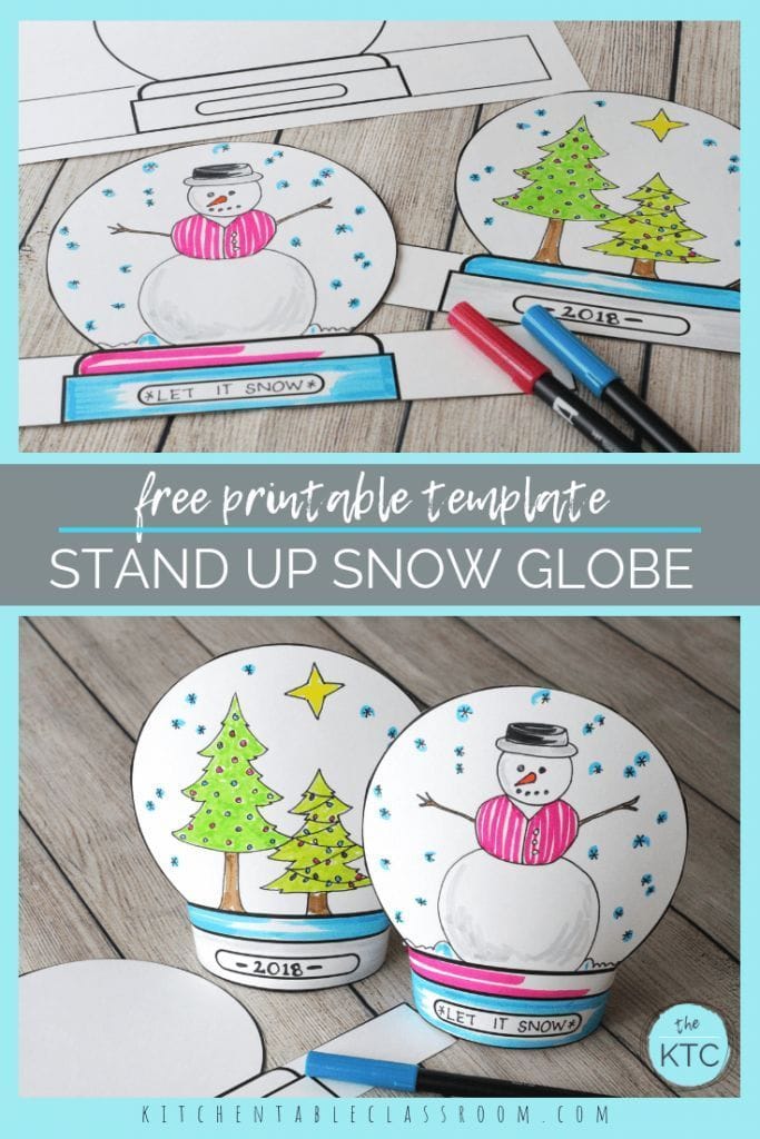 This fun snow globe craft starts with a free printable snow globe