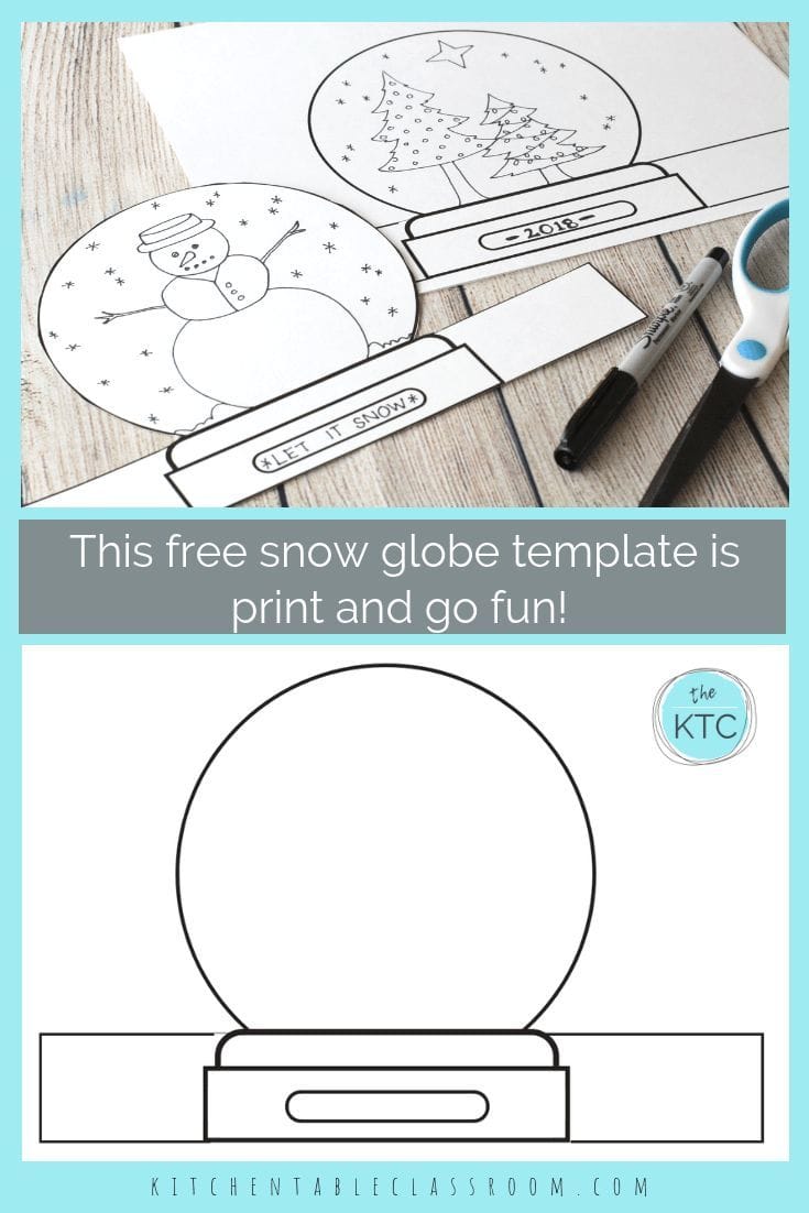 This fun snow globe craft starts with a free printable snow globe