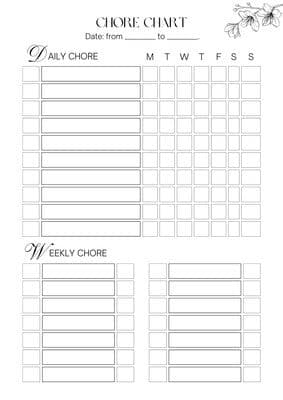 Free customizable chore chart templates to print