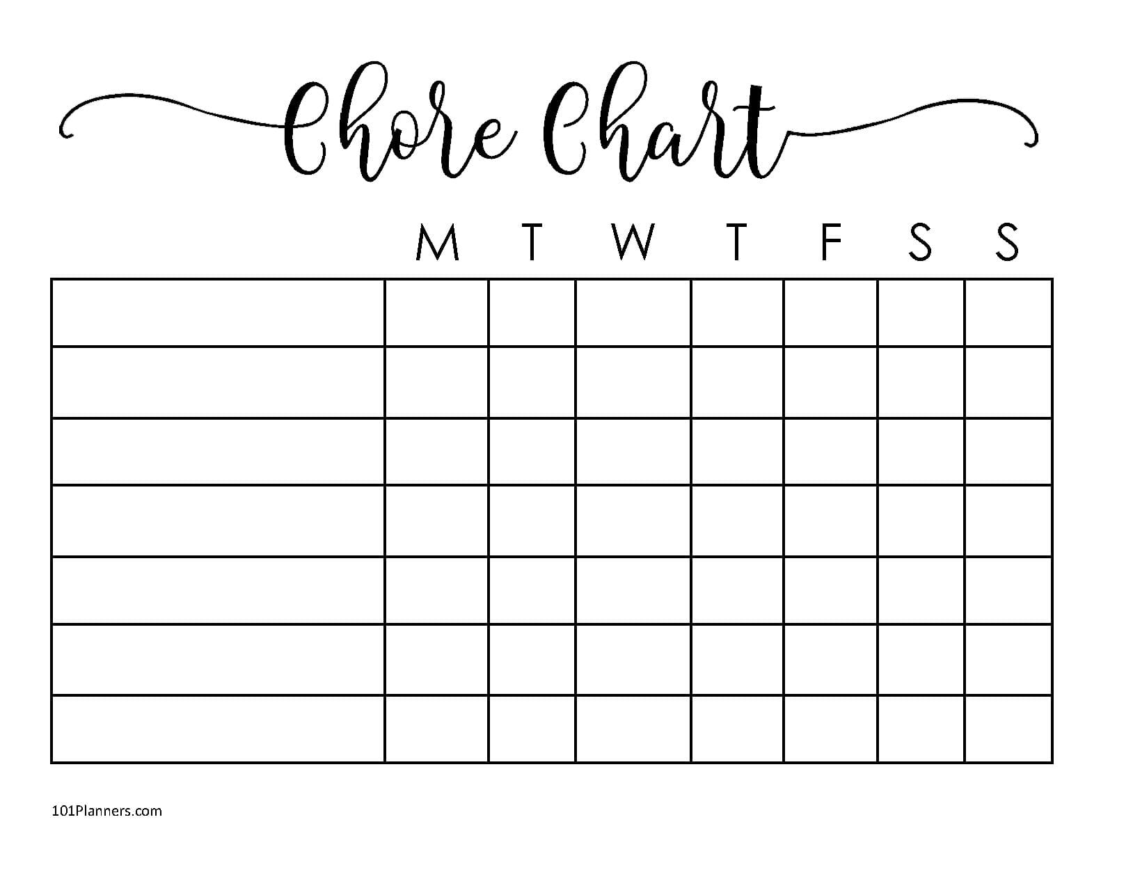 Free customizable chore chart templates to print