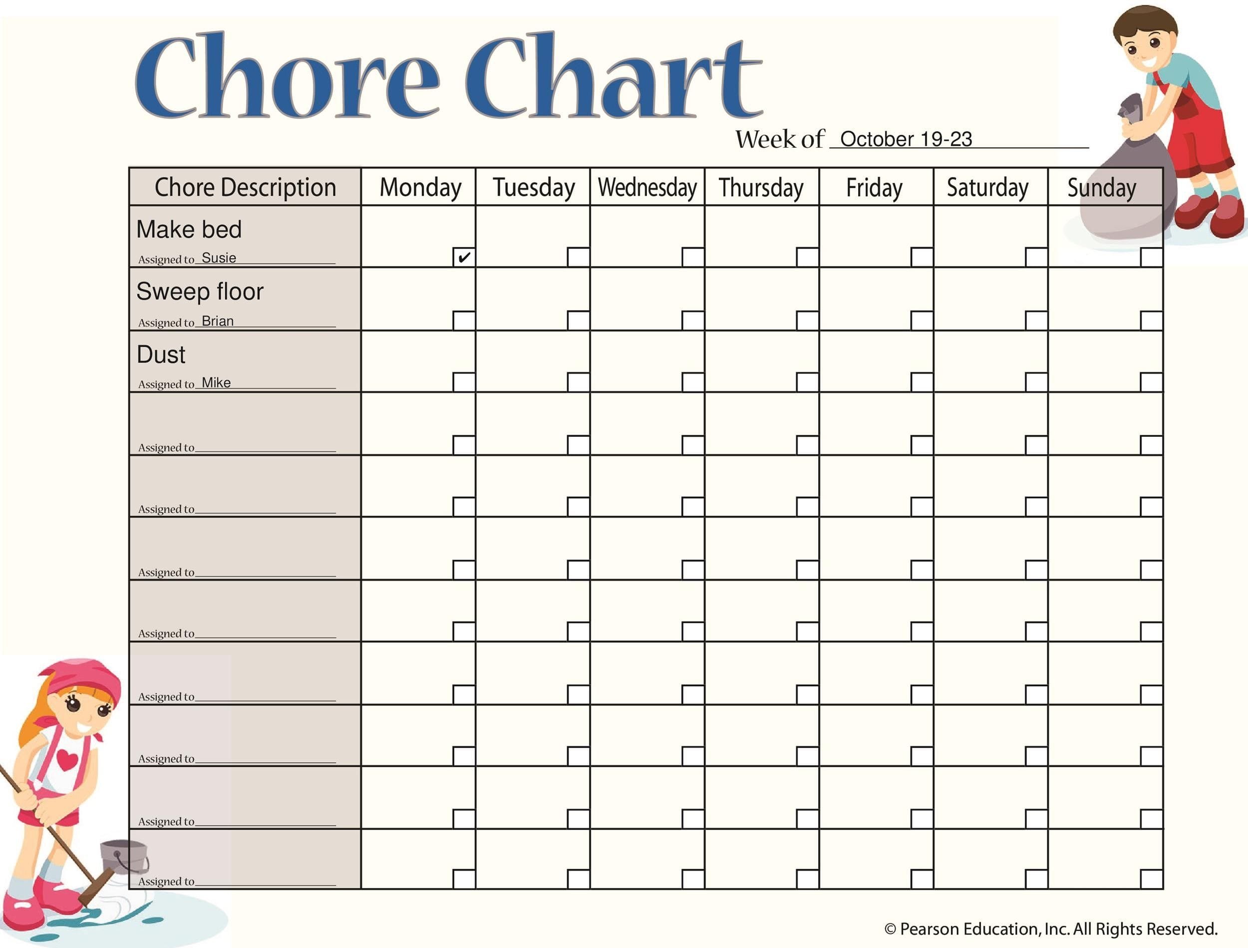 10 Free Printable Chore Charts For Kids