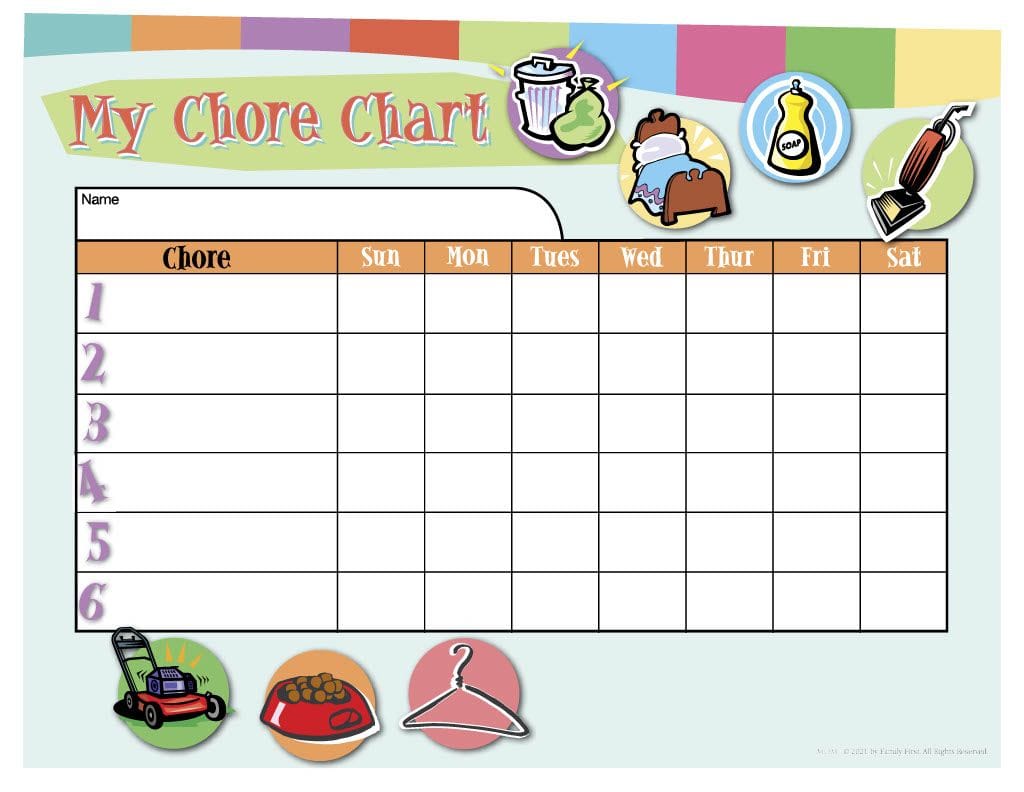 Free Printable Chore Charts for Kids and Adults