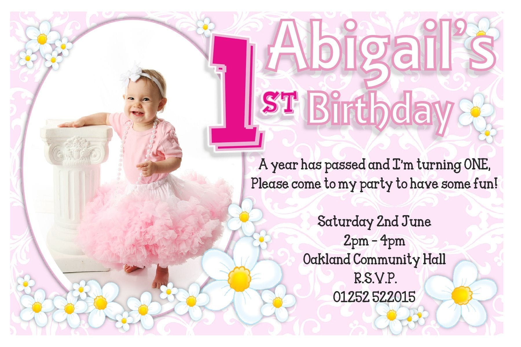 1st Birthday Party Invitations Girl