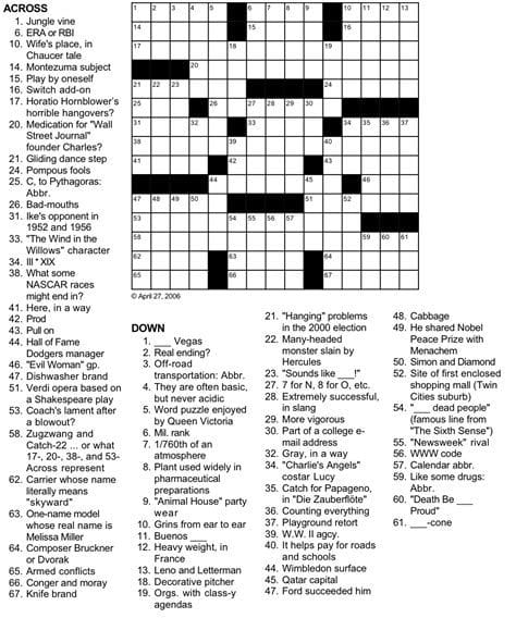 Printable Daily Crossword Puzzles