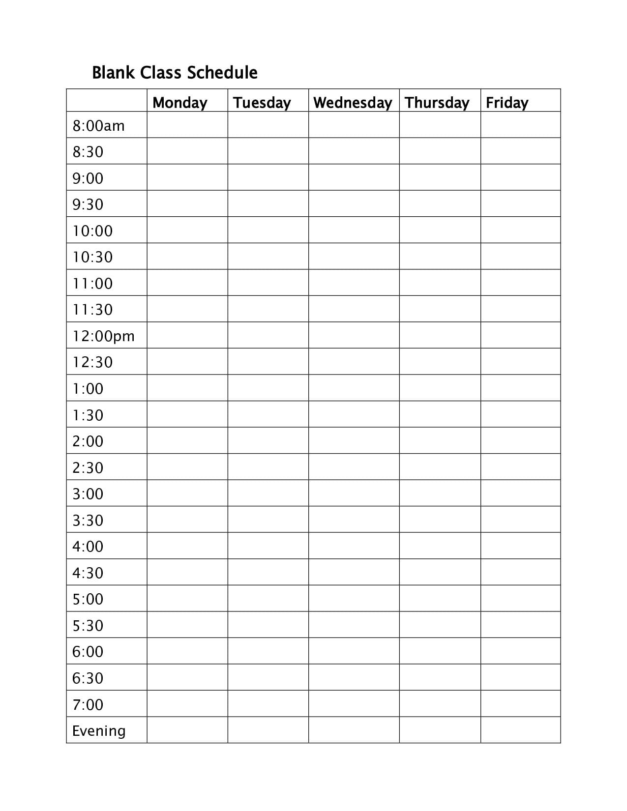 Free Printable Daily Schedule Templates