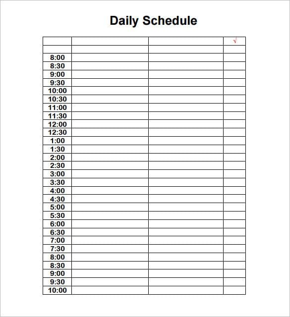 Daily Schedule Templates