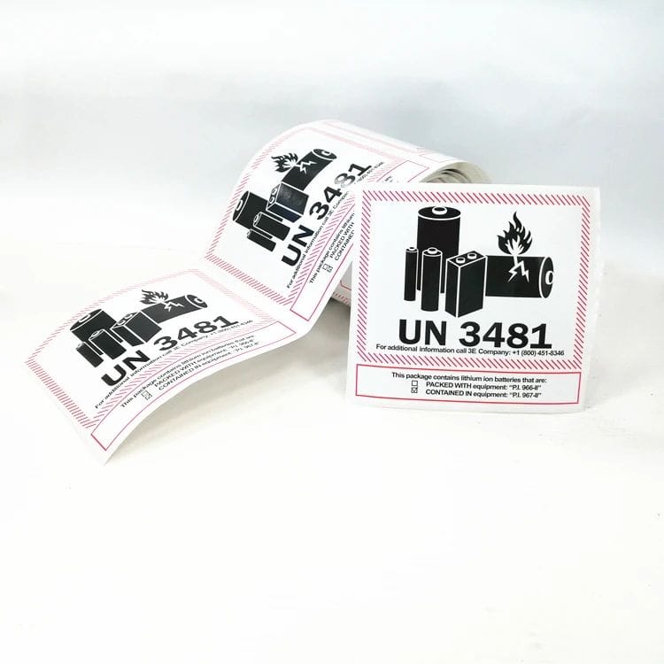 UN3481 Lithium Batteries Labels