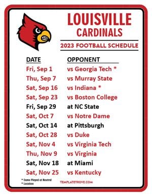 Printable Schedule