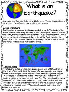 Earthquake Bundle Lesson plans