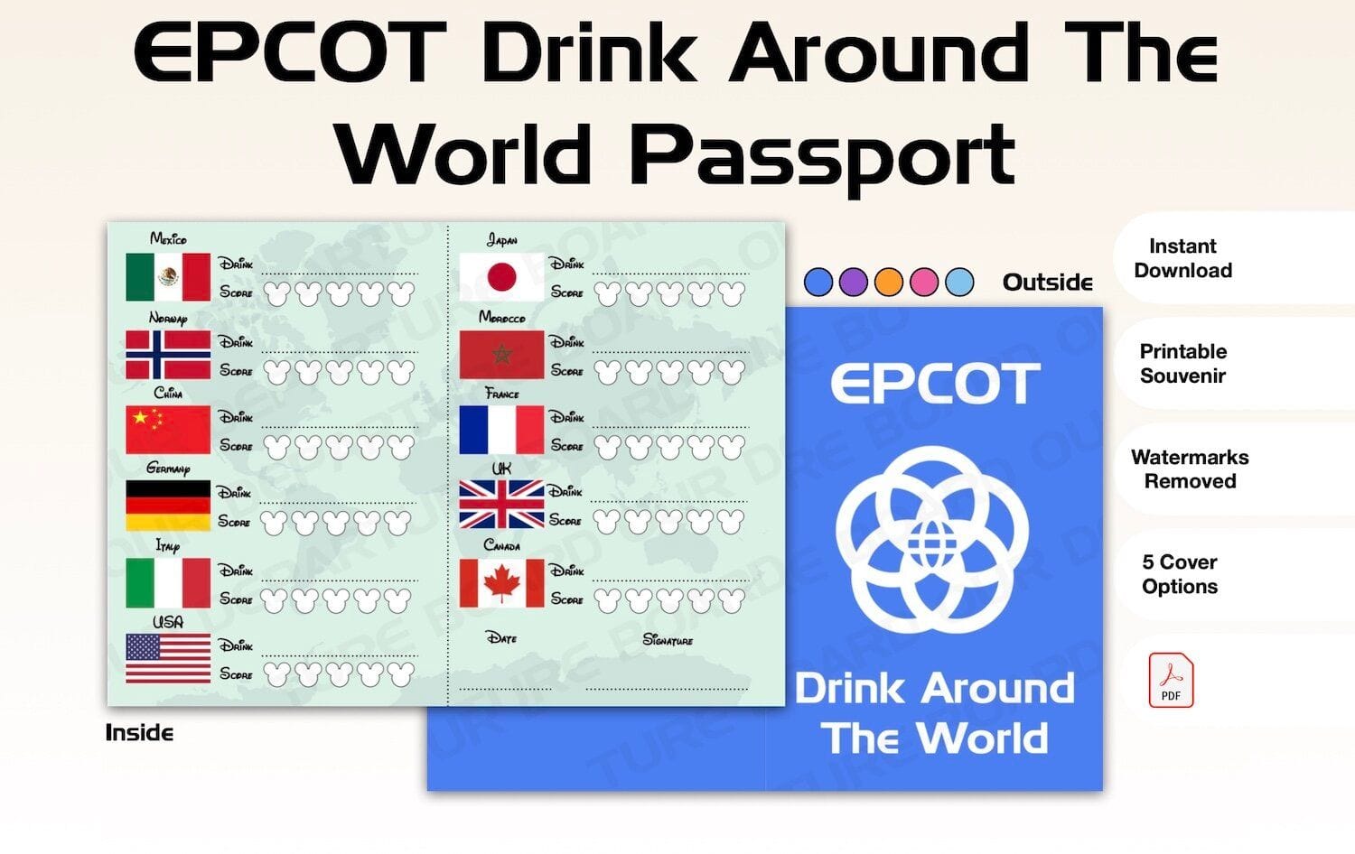 EPCOT Drink Around The World Passport