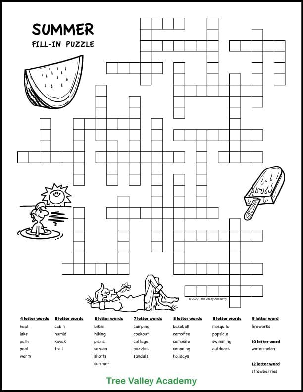 Large Print Free Printable Fill In Puzzles