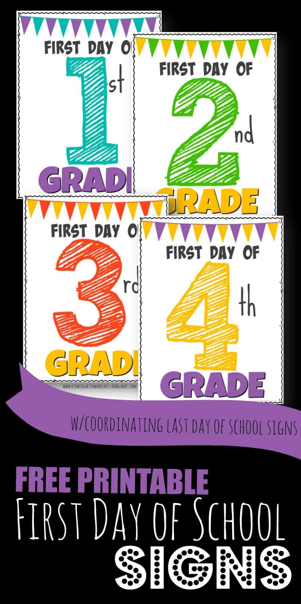 Editable First Day of School Signs Printable Colorful