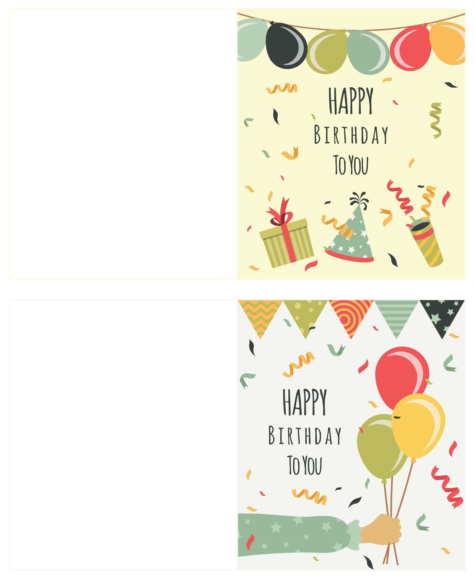 Printable Foldable Birthday Cards