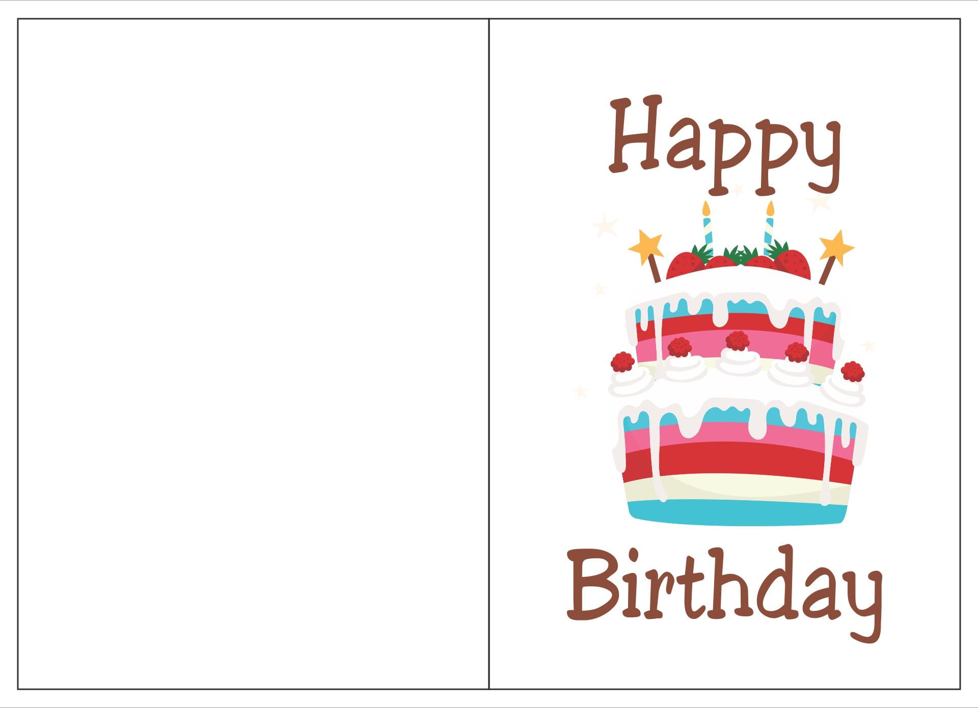 Free Printable Foldable Birthday Cards Birthday Card Template Cyberuse