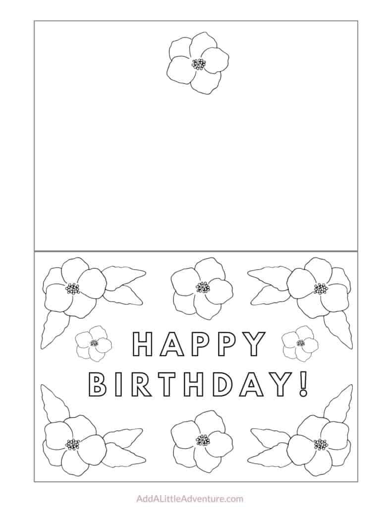 Foldable Free Printable Birthday Card