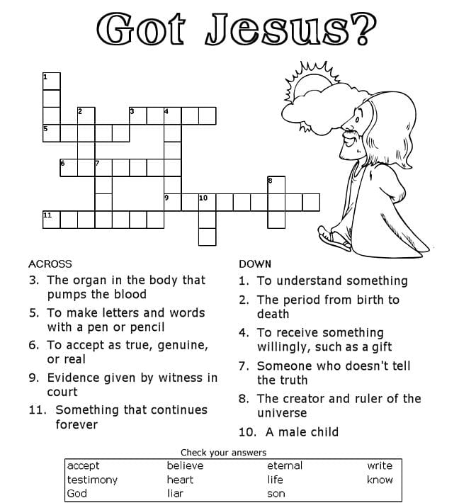 Printable Bible Crossword