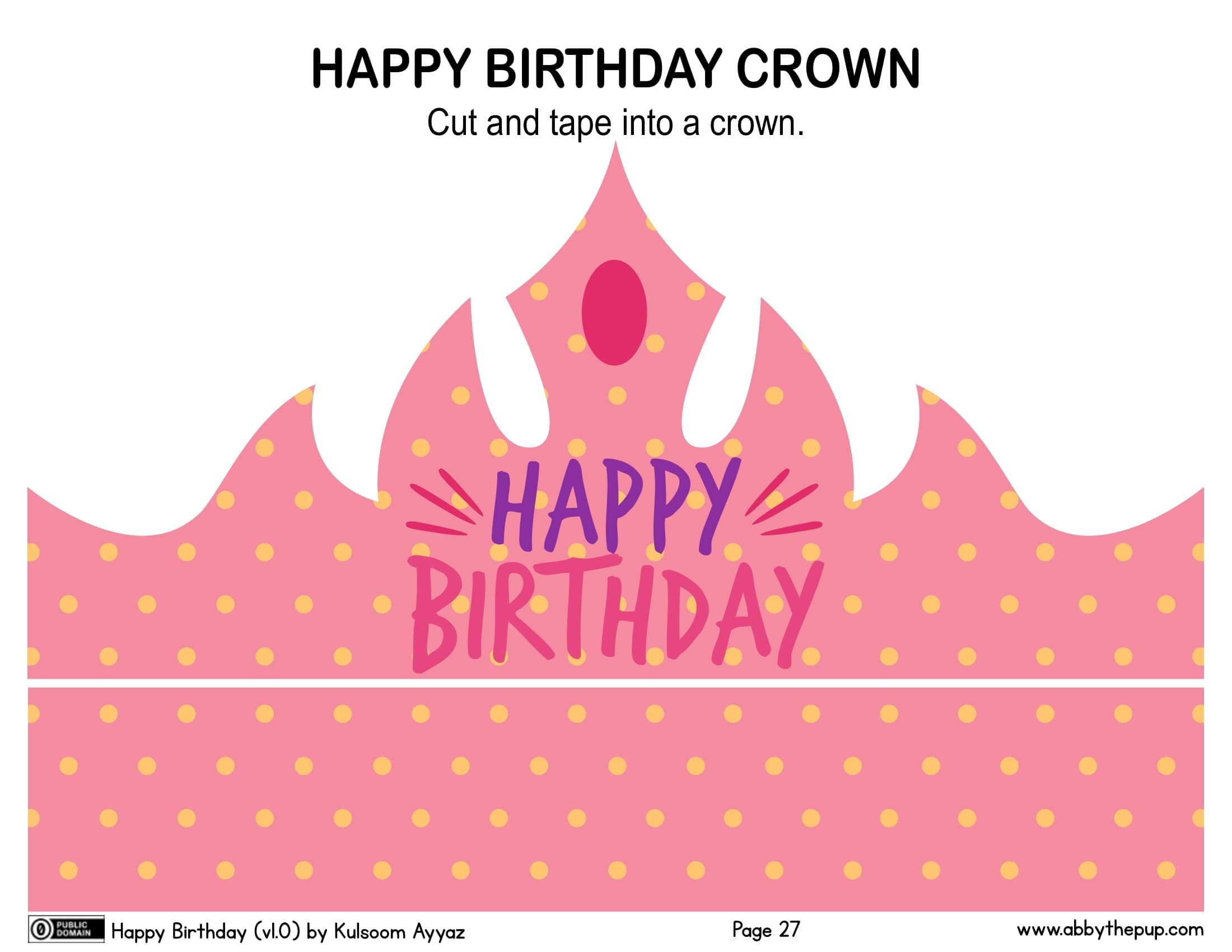 Free Printable Happy Birthday Crown Printable