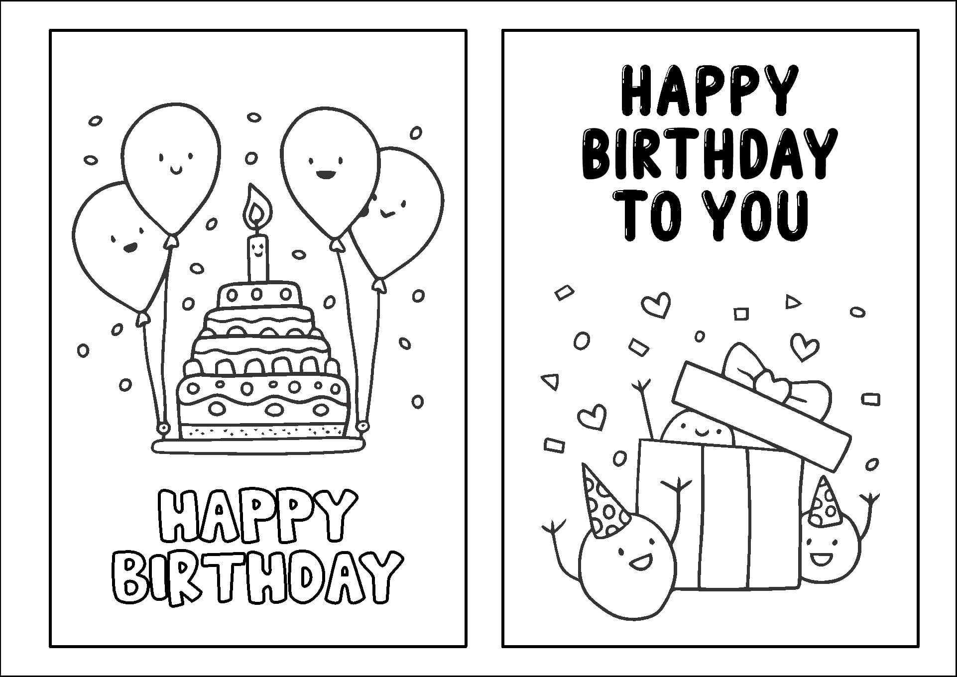 30 Free Printable Happy Birthday Coloring Pages for Kids