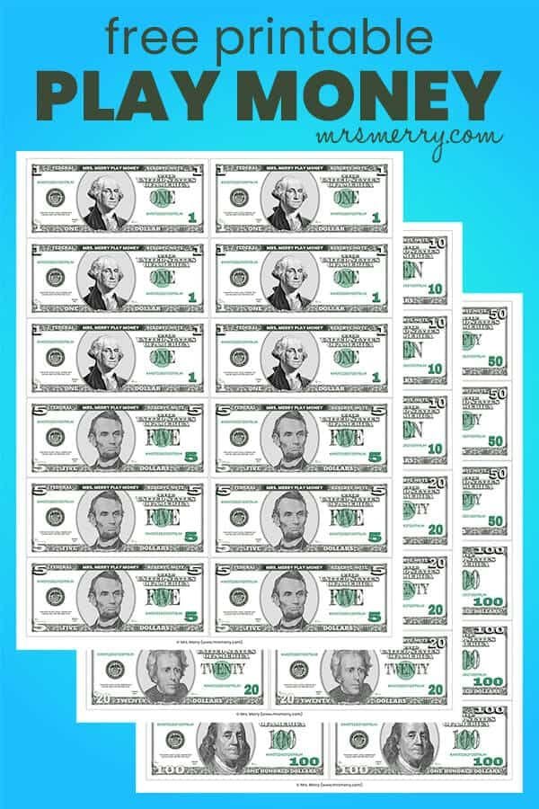 Printable Play Money for Kids